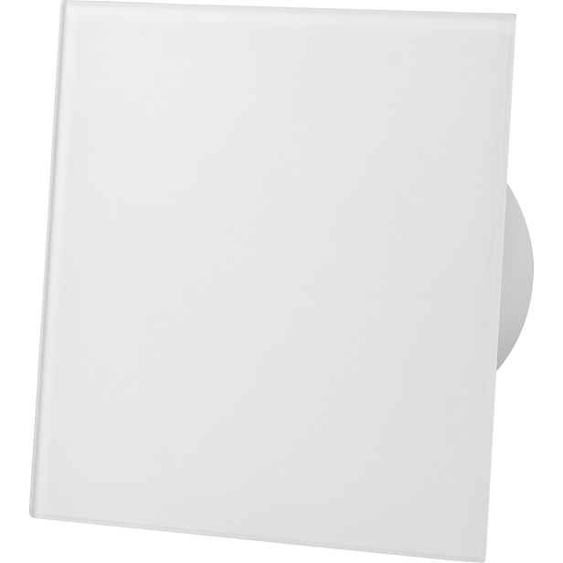 Koupelnový Ventilátor 100 mm Panel Bílý Mat Skleněný Tichý Airroxy