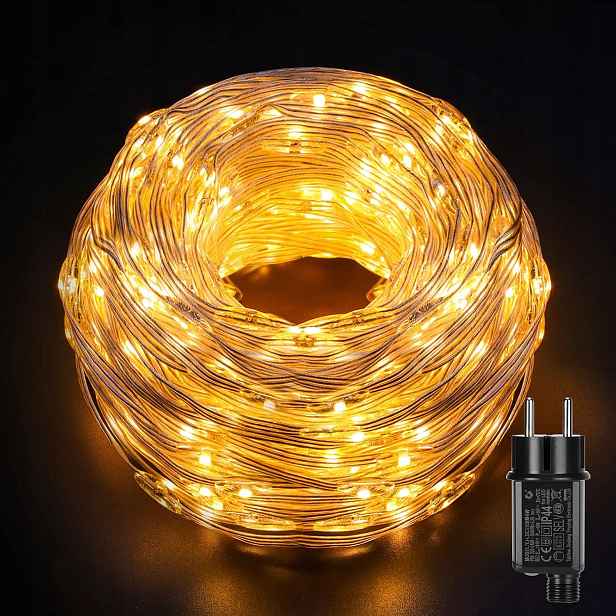 Vánoční Osvětlení Na Stromeček Ozdobné Led 50 m 1000 Led teplá bílá 220 V IP65 8 Režimů