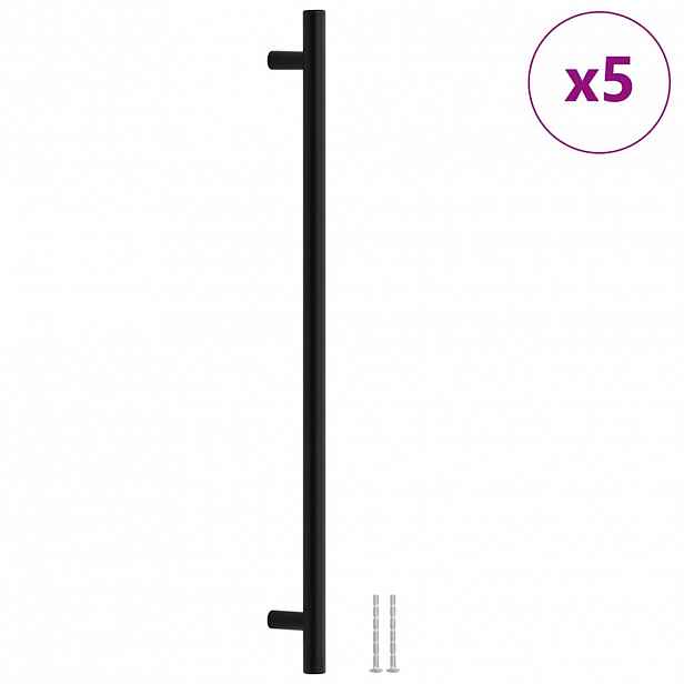 vidaXL Nábytkové úchytky 5 ks černé 480 mm nerezová ocel