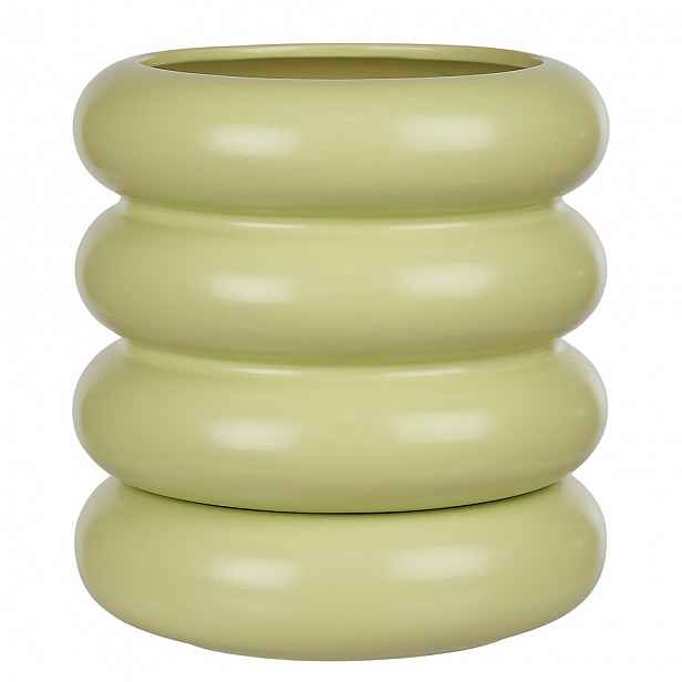 Butlers HOOP Květináč s talířem 14 cm - zelená