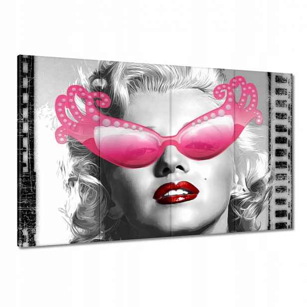 Obrazy 120x80 Monroe růžové brýle