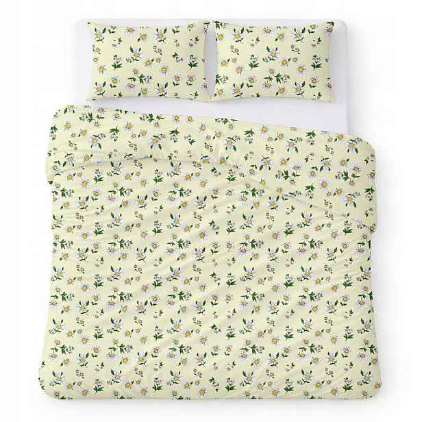 Povlečení bavlněné 160x200 krémové s klasickými sedmikráskami Cotton Home