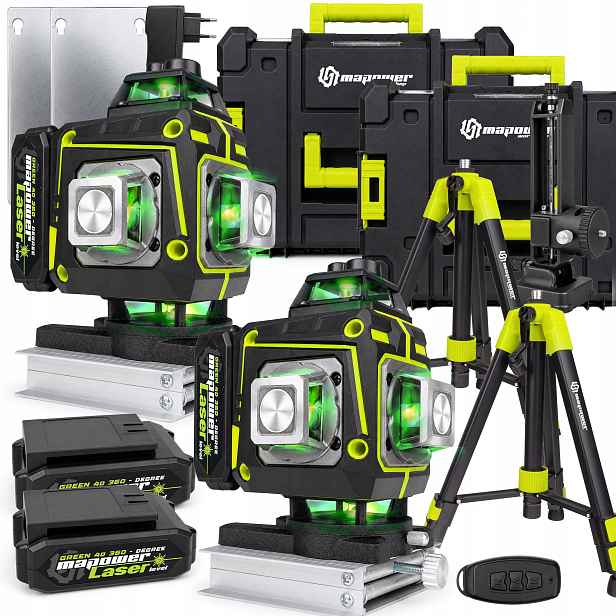 Křížový Laser Laserová Vodováha 360 Rovinný Laser Zelený Mapower