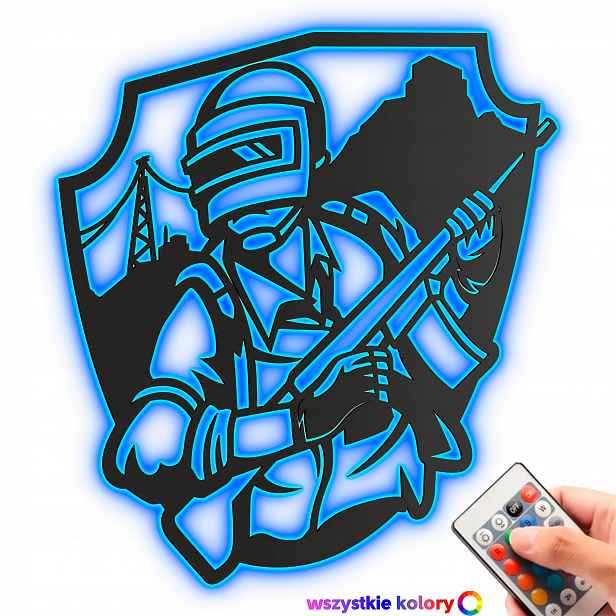Dřevěný 3D obraz Pubg Games Nástěnná Dekorace Dárek Noční Lampa Led
