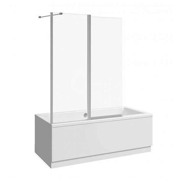 Jika Nion - Vanová zástěna dvoudílná L/P, 115x150 cm, Jika perla Glass, stříbrná/transparentní sklo H2572N60026681