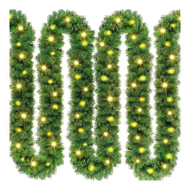Led vánoční girlanda 540 cm jedlová na schody a umělý krb