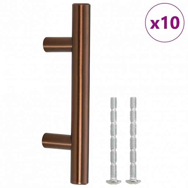 vidaXL Nábytkové úchytky 10 ks bronzové 64 mm nerezová ocel