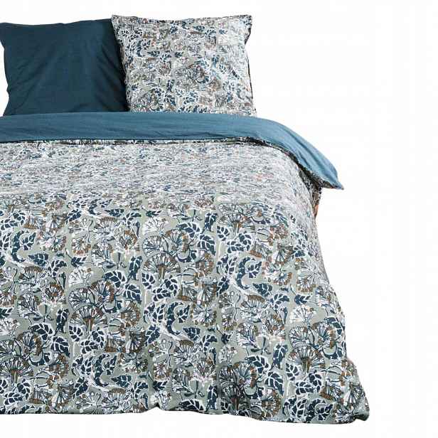 Bavlněné povlečení Deco Pattern, oboustranná, modrá barva, 220 x 240 cm