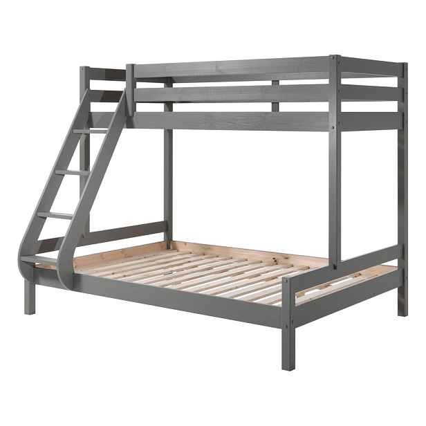 Šedá patrová dětská postel 140x200/90x200 cm Pino - Vipack