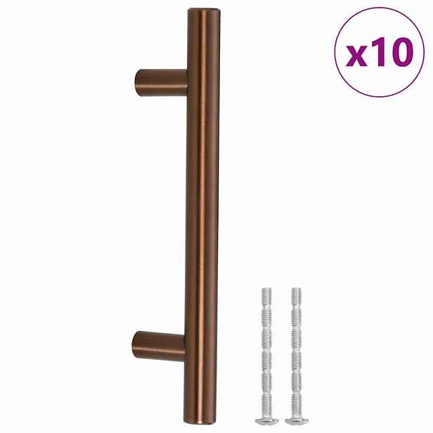 vidaXL Nábytkové úchytky 10 ks bronzové 96 mm nerezová ocel