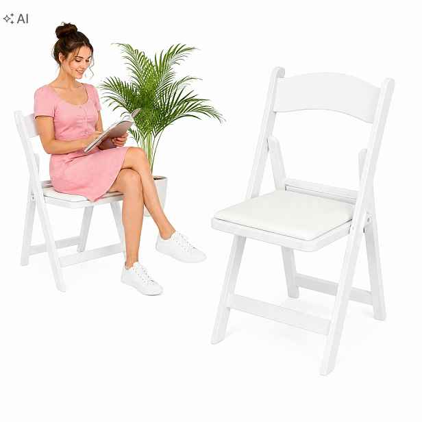 Zahradní Skládací Banketové Křeslo Cateringové 2 x Bílé Na Terasa Balkon