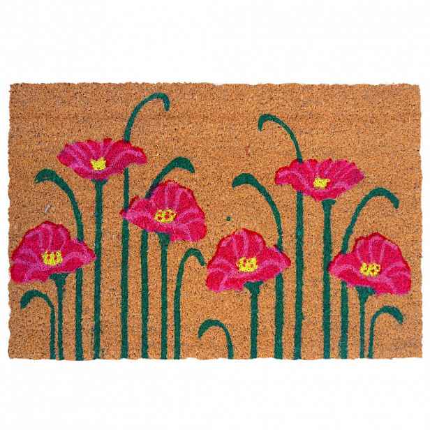 Relaxdays ROHOŽKA Přírodní kokos protiskluzová rostlinný motiv 60x40 cm