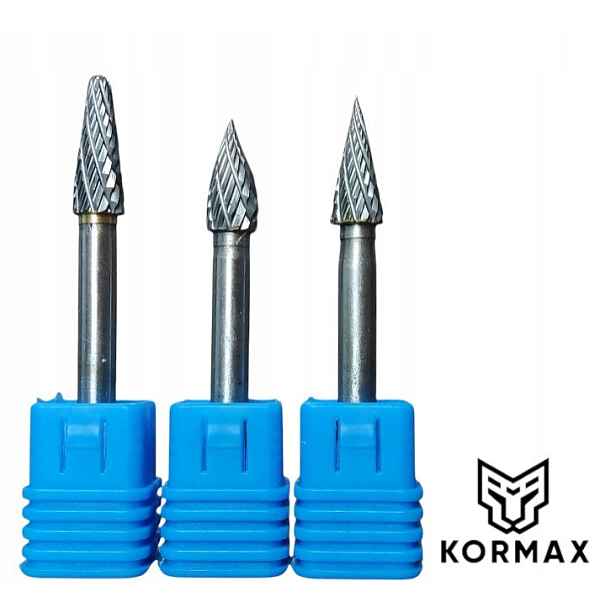 Rychlootáčkový frézovací rotační pilník 8 mm na kov s karbidem Set 3ks