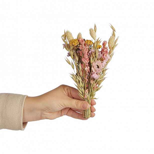 Butlers FLOWER MARKET Mini svazek sušených květin 18 cm - růžová