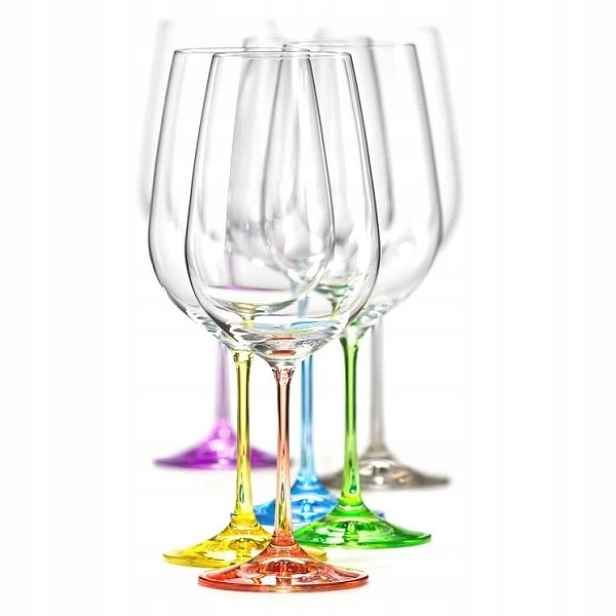 Crystalex Sklenice na víno Viola Rainbow 550 ml, 6 ks