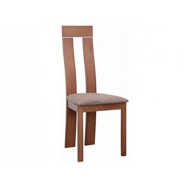 Dřevěná židle, třešeň/látka hnědá, DESI