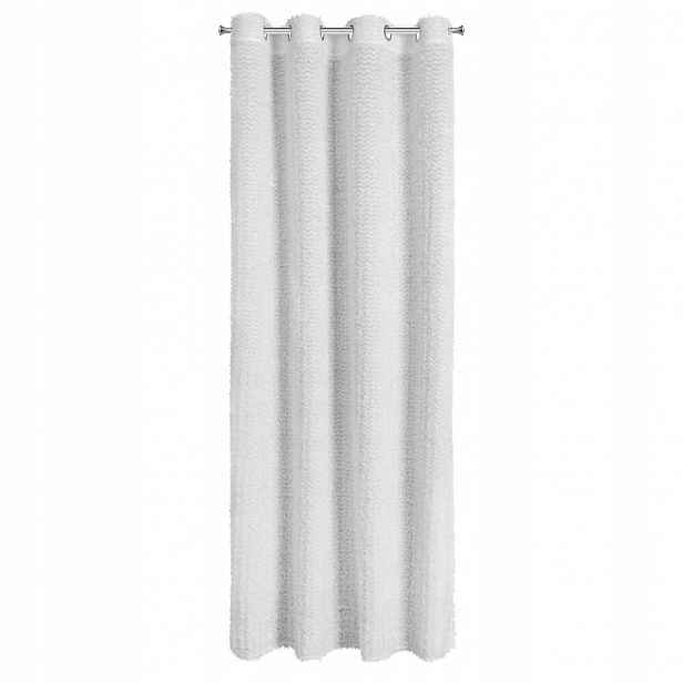 Elegantní hotový závěs Tiffany Eva Minge 135x250, bílá, glamour volánky