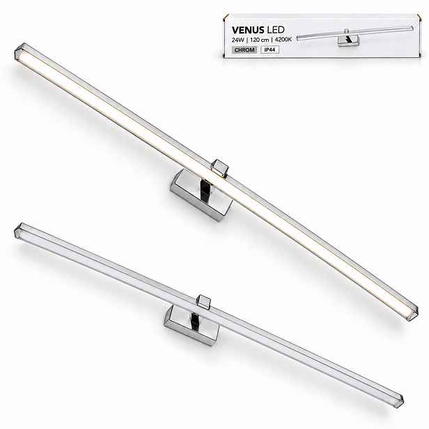 Osvětlení obrazu Venus Led 24W 120 cm chrom nástěnná lampa 4200K IP44