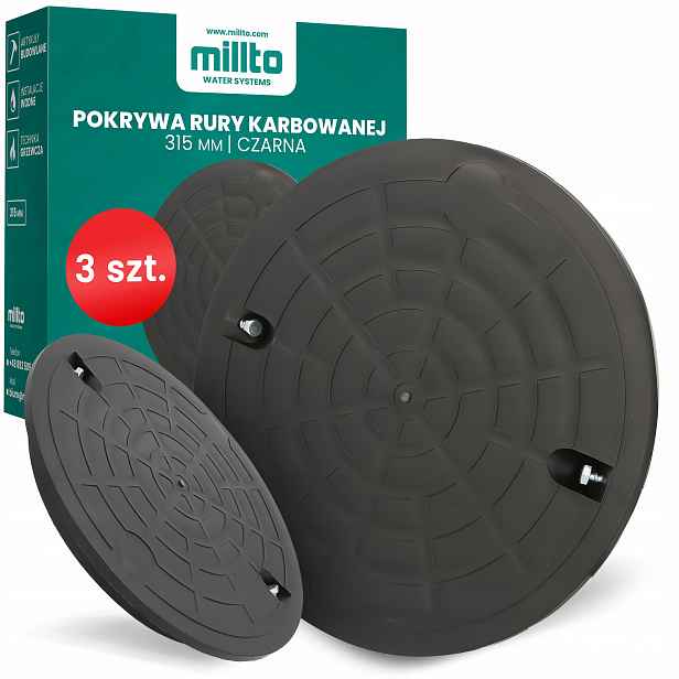 3x Kryt Trubky 315 mm Dekiel Poklop studny Šachty Kanaliza 6A