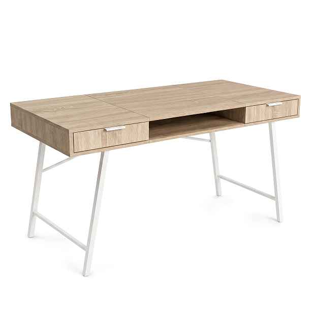 Ak furniture Psací stůl Arden 120 cm bílý/dub Sonoma