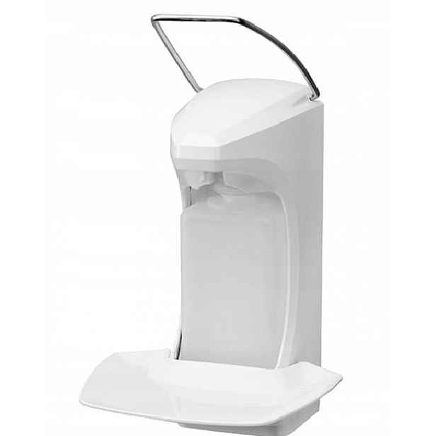 Loketní dávkovač 0.5 l Bílý Hygienický s podnosem, univerzální design
