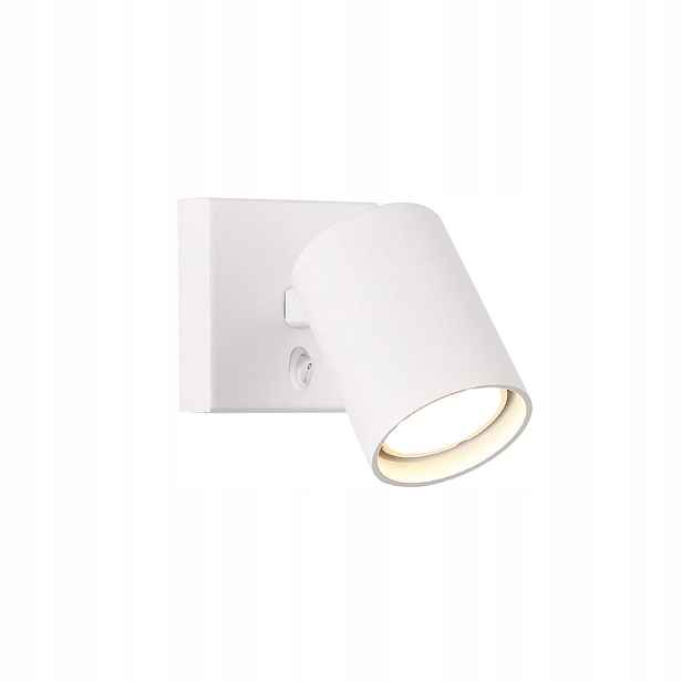 Moderní nástěnné svítidlo s bílým pohyblivým reflektorem a vypínačem Maxlight
