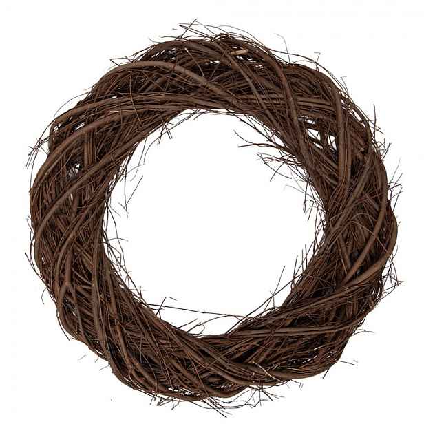Přírodní hnědý proutěný věnec Woodly M - Ø 45*5 cm Clayre & Eef
