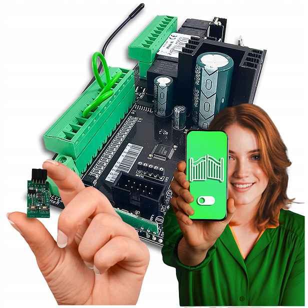 Řídicí Jednotka pro křídlové brány, pohonná deska 12-24 VDC, Wifi Set