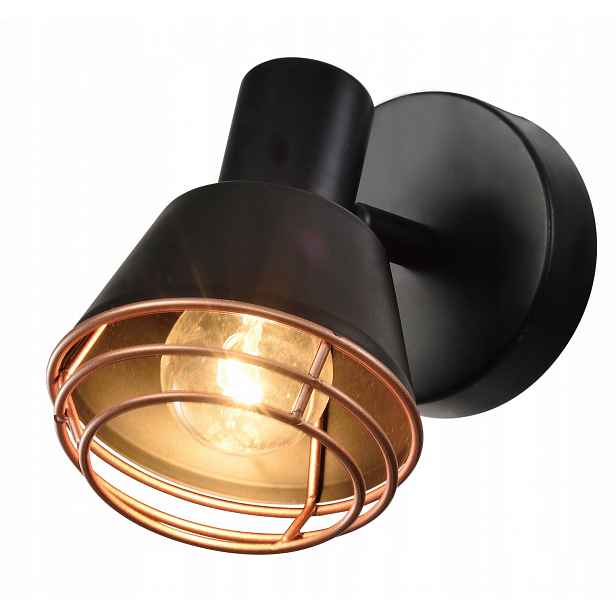 Černo-měděné nástěnné svítidlo E14 Neria Candellux