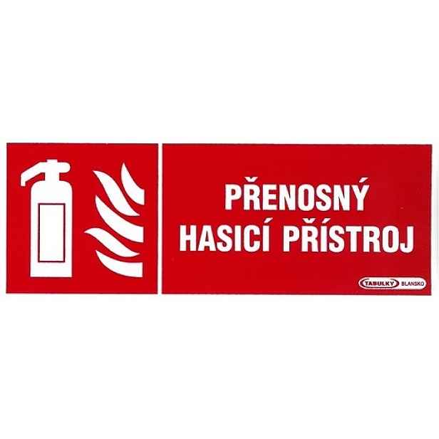 Tabule informační Přenosný hasicí přístroj 210×80mm