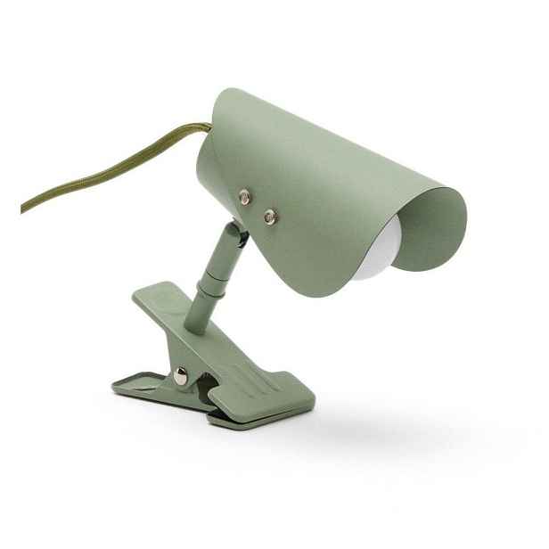 Zelená kovová stolní lampa s klipem (výška 16 cm) Jula – Kave Home