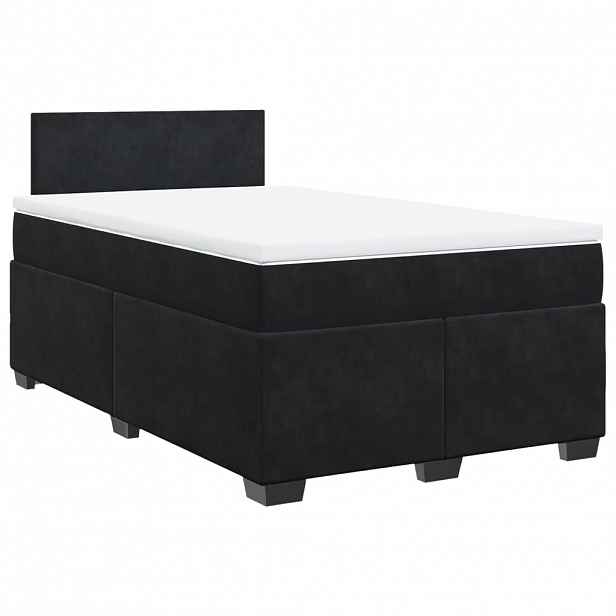 vidaXL Box spring postel s matrací černá 120 x 200 cm samet
