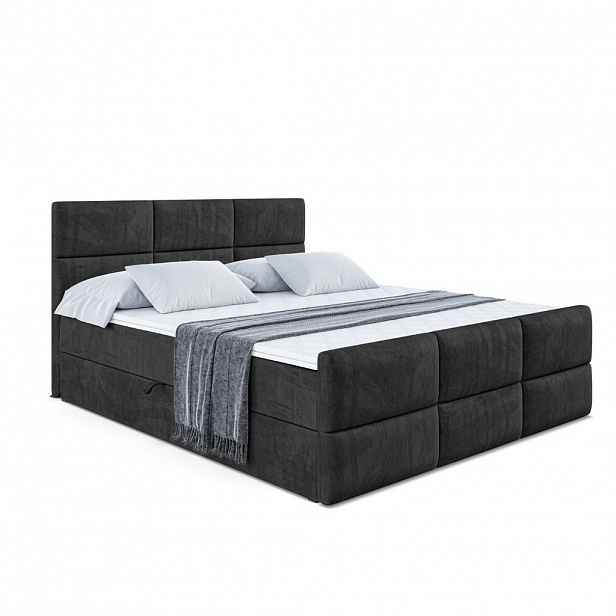 ALTDECOR AMERICKÁ postel OHIO-Z – 200 x 200 cm – H4 – černá