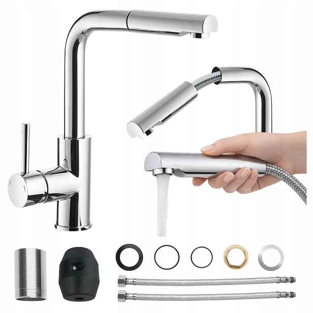 Kuchyňská Baterie S Vytahovací Sprškou Chrom, dřezová baterie Iga