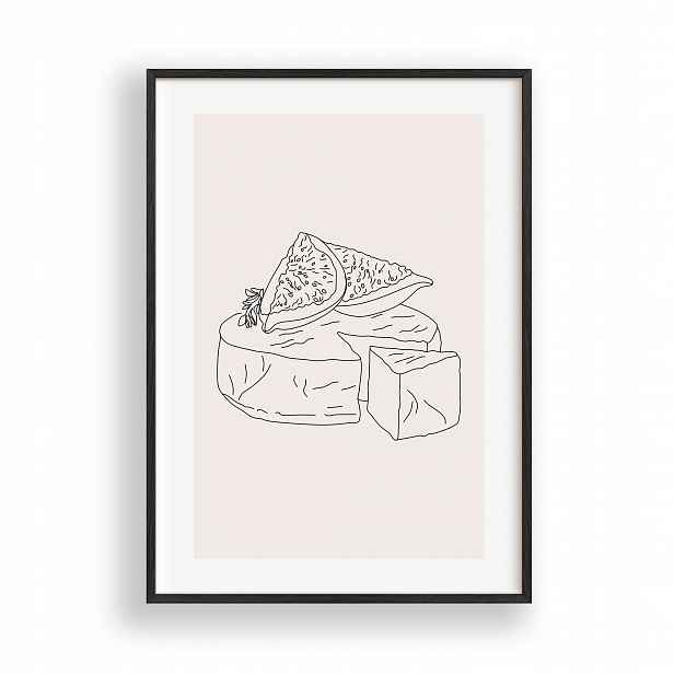 Obraz Line Art Minimalistický Plakát Rámeček Dřevěný Černý 30x42 cm