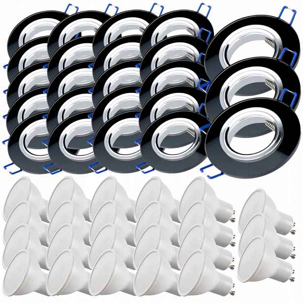 23 x Skleněná Stropní Lampa Zapuštěná Do Stropu Křišťál Led Žárovky 1.5 W