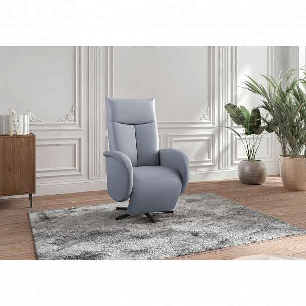 Sit & More RELAXAČNÍ KŘESLO, kůže, šedomodrá