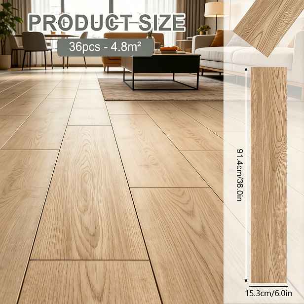 TEMU Moderní dřevěná kresba! Trendový design dřevěné kresby. 36 ks podlahových dlaždic 90x15 cm vytváří severský moderní styl. Má vysoce kvalitní