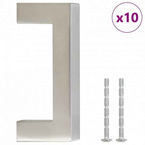 vidaXL Nábytkové úchytky 10 ks stříbrné 64 mm nerezová ocel