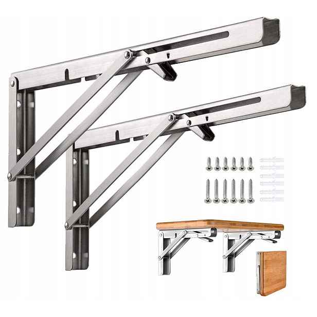 Set 2x Úhelník Skládací Držák Pod Poličku Stůl Deska 350*170*25mm 150KG