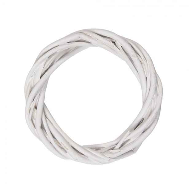 Bílý antik ratanový věnec Wreath Rattan XXS - Ø 10*2 cm Clayre & Eef