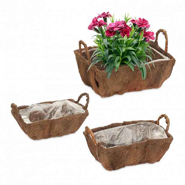 Relaxdays TRUHLÍK Přírodní 3dílný-set dřevo