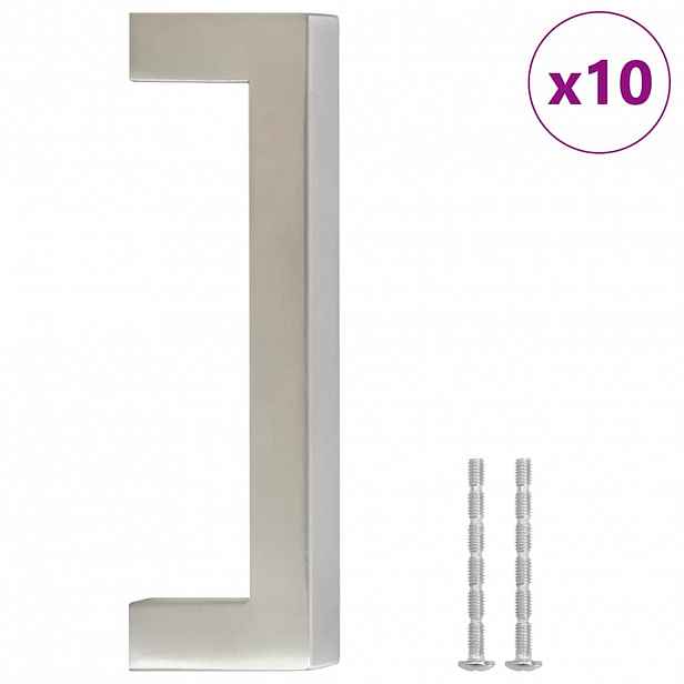 vidaXL Nábytkové úchytky 10 ks stříbrné 96 mm nerezová ocel