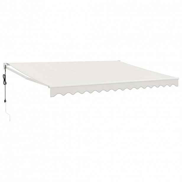 vidaXL Stahovací markýza Krémová s bílým rámem 4 × 3 m Polyester a kov