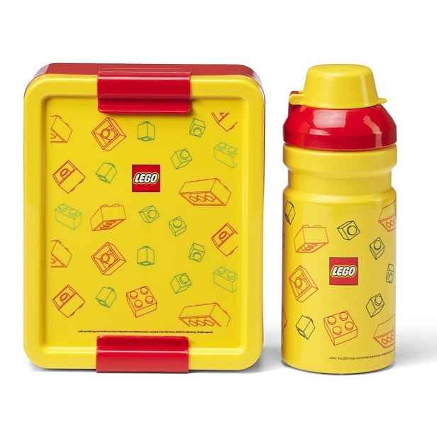 Žluté plastové dětské svačinové boxy v sadě 2 ks Brick – LEGO®