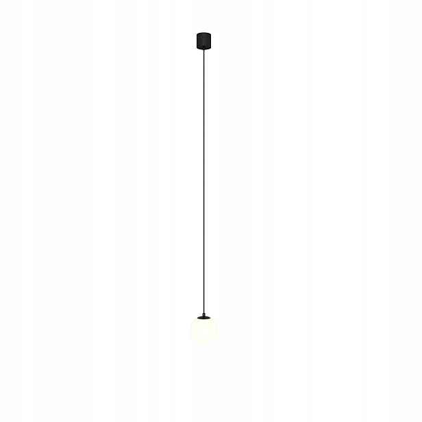 Závěsná Led lampa černá skleněná bílá koule teplé světlo 10 cm Maytoni