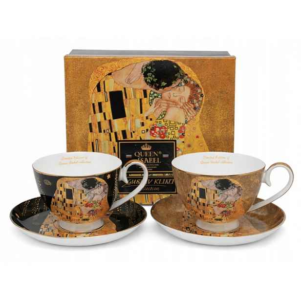 Šálky pro dva 2+2 Kolekce Gustav Klimt 250 ml Polibek šálek