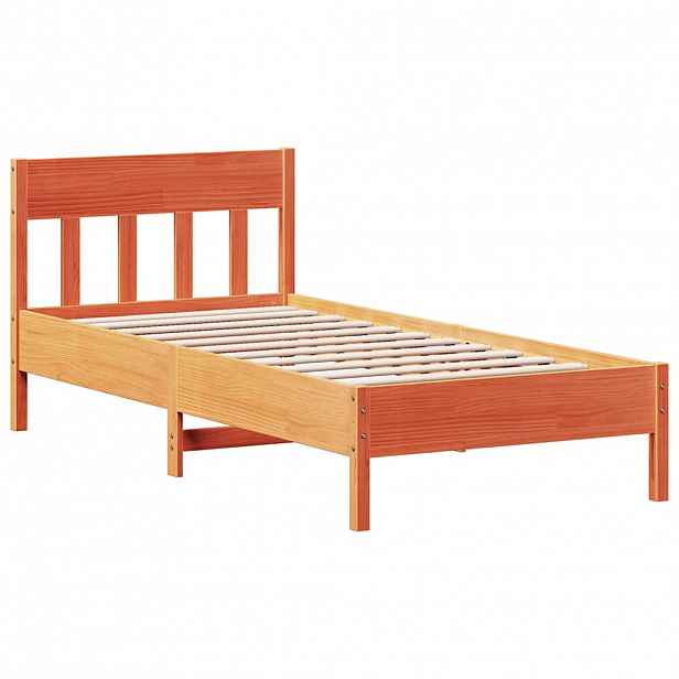 vidaXL Postel bez matrace voskově hnědá 75 x 190 cm masivní borovice
