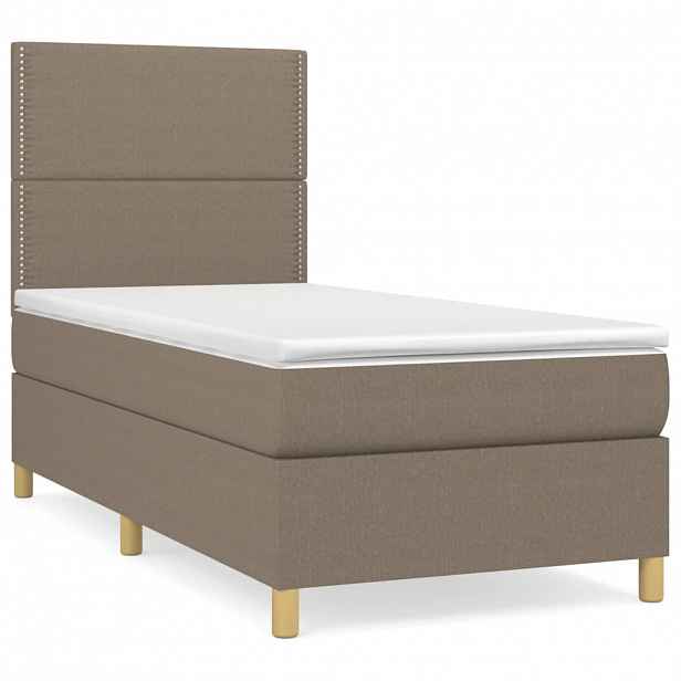 vidaXL Box spring postel s matrací taupe 90x190 cm textil