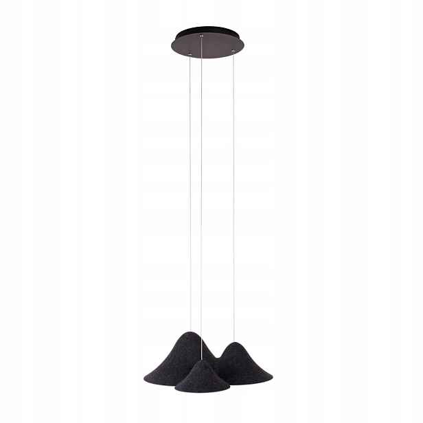 Dekorativní závěsná Led lampa černá šedá z plsti do obývacího pokoje 3 body Maxlight